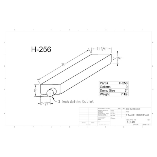 9 Gallon Custom Roto-Mold RV Holding Tank (MPN: H-256)