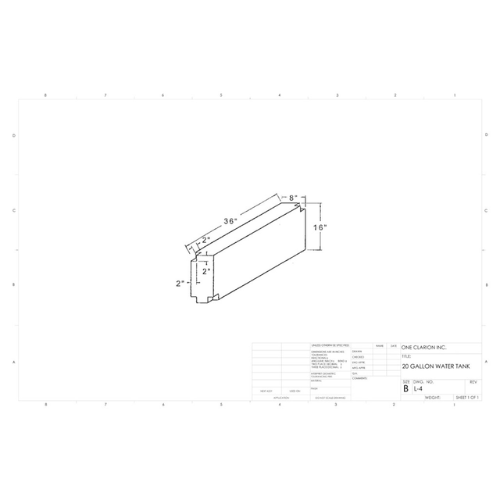 20 Gallon Custom Roto-Mold Marine Water Tank (MPN: ML-4)