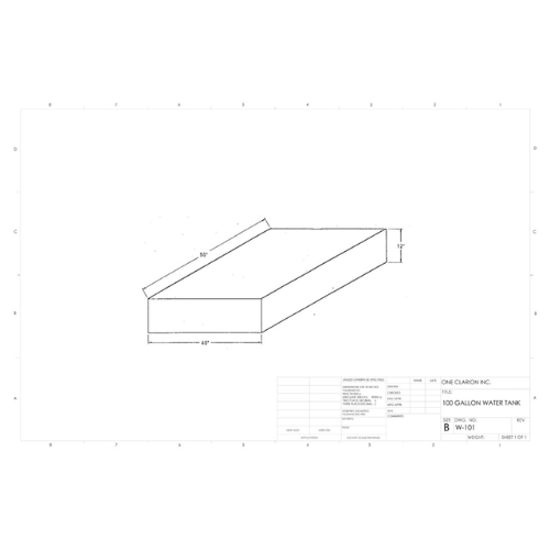 100 Gallon Custom Roto-Mold Marine Water Tank (MPN: MW-101)