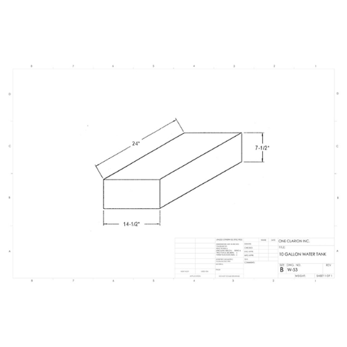 10 Gallon Custom Roto-Mold RV Water Tank (MPN: W-53)