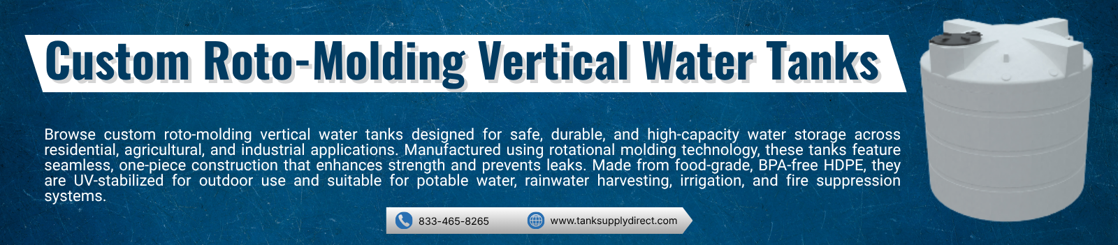Custom Roto-Molding Vertical Water Tanks