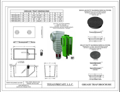 Polylok PL-625 grease trap filter manufacturer brochure sheet