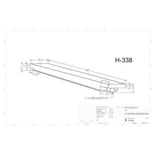 24 Gallon Custom Roto-Mold RV Holding Tank (MPN: H-338)