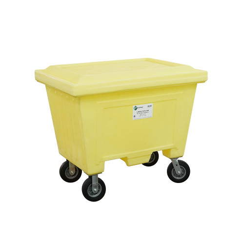 ENPAC Large Tote Bin with Lid and 8" Rubber Wheels,  (MPN:1511-YE)