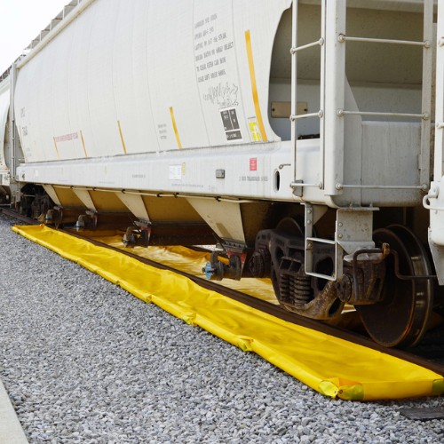ENPAC 30"W x 60'L Railcar Outrigger Washdown Berm (MPN: 49-3060-YE-RRO)
