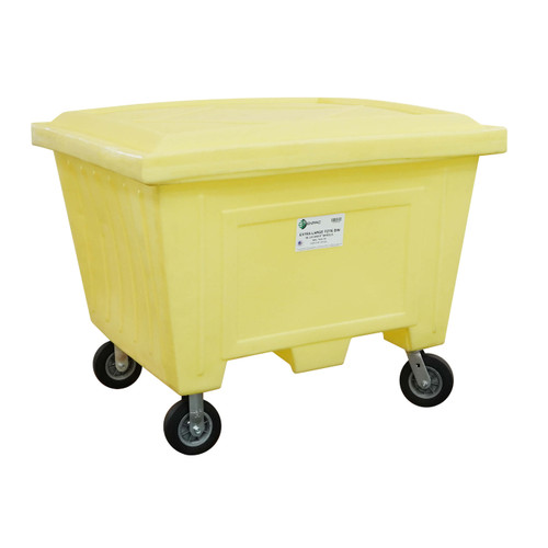 ENPAC Extra Large Tote Bin with Lid and 8" Rubber Wheels,(MPN:1531-YE)