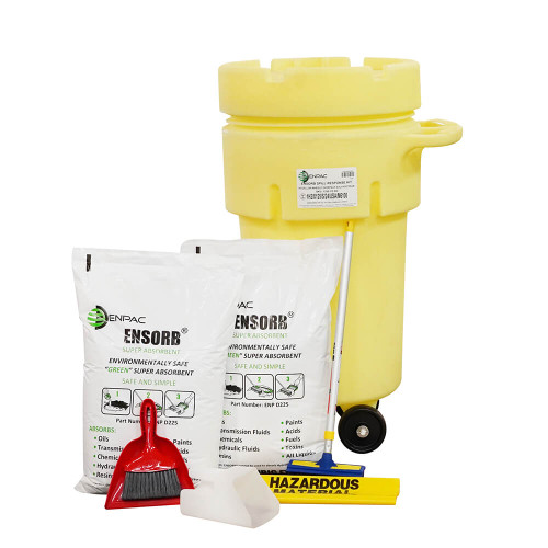 ENPACE NSORB 50-Gallon Wheeled Salvage Drum Spill Kit, Universal (MPN:1359-YE-SD)
