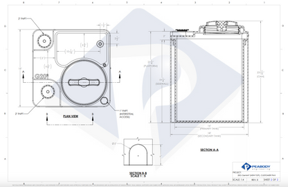 20 Gallon Peabody Engineering Gemini Square Dual Containment Tank 1.9 SG (MPN: 01-30052)