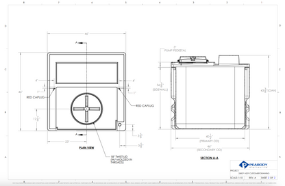 240 Gallon Peabody Engineering Gemini Square Dual Containment Ribbed Tank 1.5 SG (MPN: 01-35508)