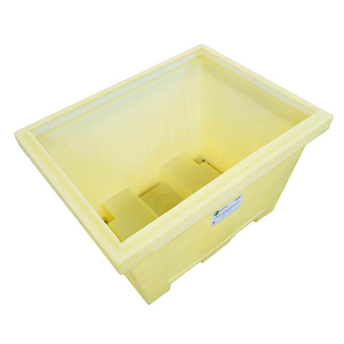 ENPAC Large Tote Bin with Lid and 8" Rubber Wheels,  (MPN:1511-YE)