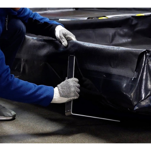 ENPAC 5'x5'x1' Aluminum L-Bracket Spill Berm, Black (MPN: BD-55-AL-L)