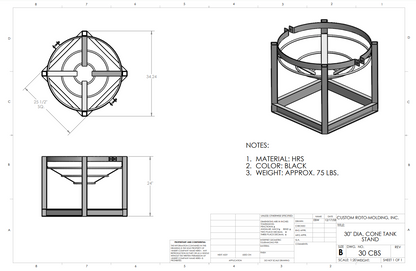 30 inch Diameter Custom Roto-Mold Cone Stand  (MPN 30 CBS)