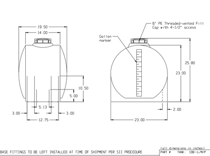 30 Gallon Custom Roto-Molding Plastic Horizontal Tank (MPN 30 HT)
