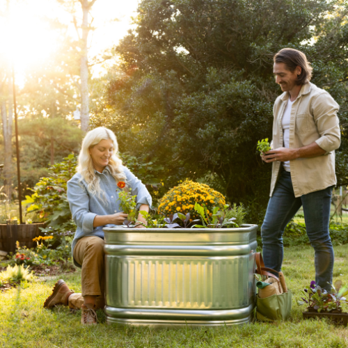 120 Gallon Behlen Country 34" x 34" x 24" Shallow Farmstead Square Stock Galvanized Tanks (MPN: 50140088)
