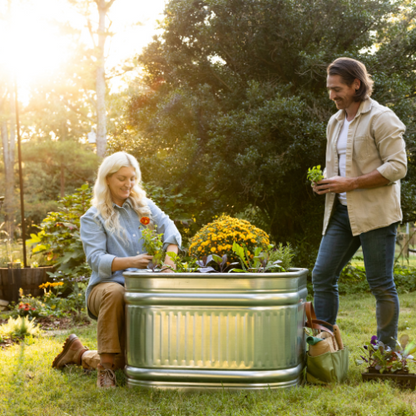 120 Gallon Behlen Country 34" x 34" x 24" Shallow Farmstead Square Stock Galvanized Tanks (MPN: 50140088)