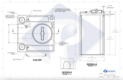 40 Gallon Peabody Engineering Gemini Square Dual Containment Tank 1.9 SG (MPN: 01-30060)