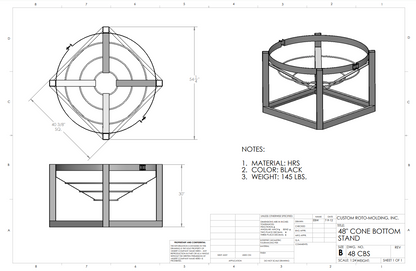 48 inch Diameter Custom Roto-Mold Cone Stand  (MPN 48 CBS)