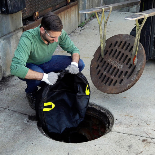 ENPAC Round, Bag Style Storm Sentinel® Catch Basin Insert, Adjustable, With Oil-Absorbing Packet, 22" to 24"(MPN: 4340-22-IB)