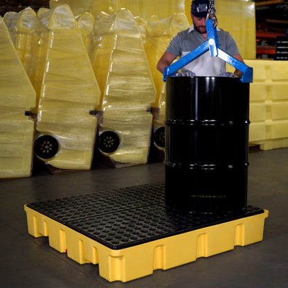 Enpac 4 Drum Slim-Line Poly Spill Pallet (MPN: 5400-YE)
