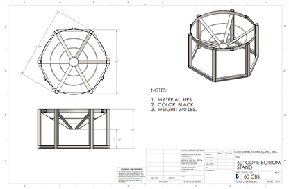 60 inch Diameter Custom Roto-Mold Cone Stand  (MPN 60 CBS)