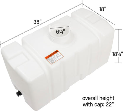 Elkhart Plastics 50 Gallon Flat Bottom Utility Storage Tank 1.7 SG (107049A03) - dimension drawing - Elkhart Plastics product line photo