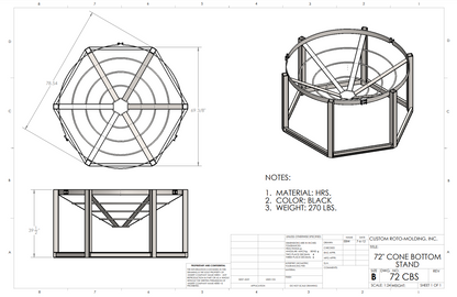 72 inch Diameter Custom Roto-Mold Cone Stand  (MPN 72 CBS)