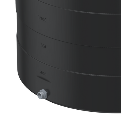 Elkhart Plastics 3000 Gallon Vertical Water Storage Tank 1.0 SG (307068A00) - bottom outlet fitting - Elkhart Plastics product line photo