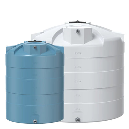 Elkhart Plastics 1500 Gallon Vertical Chemical Storage Tank 1.5 SG (107066A01) - natural and light blue chemical tanks - Elkhart Plastics product line photo
