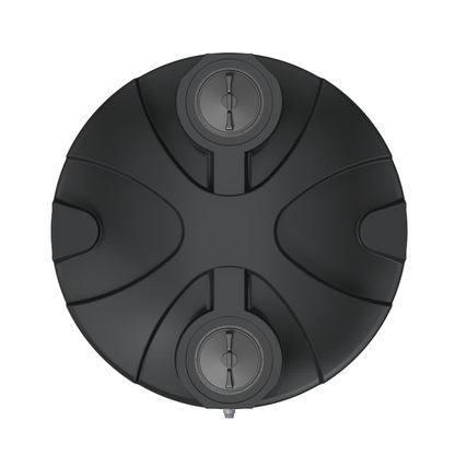 Elkhart Plastics 3000 Gallon Vertical Water Storage Tank 1.0 SG (307068A00) - top view, two manway lids - Elkhart Plastics product line photo