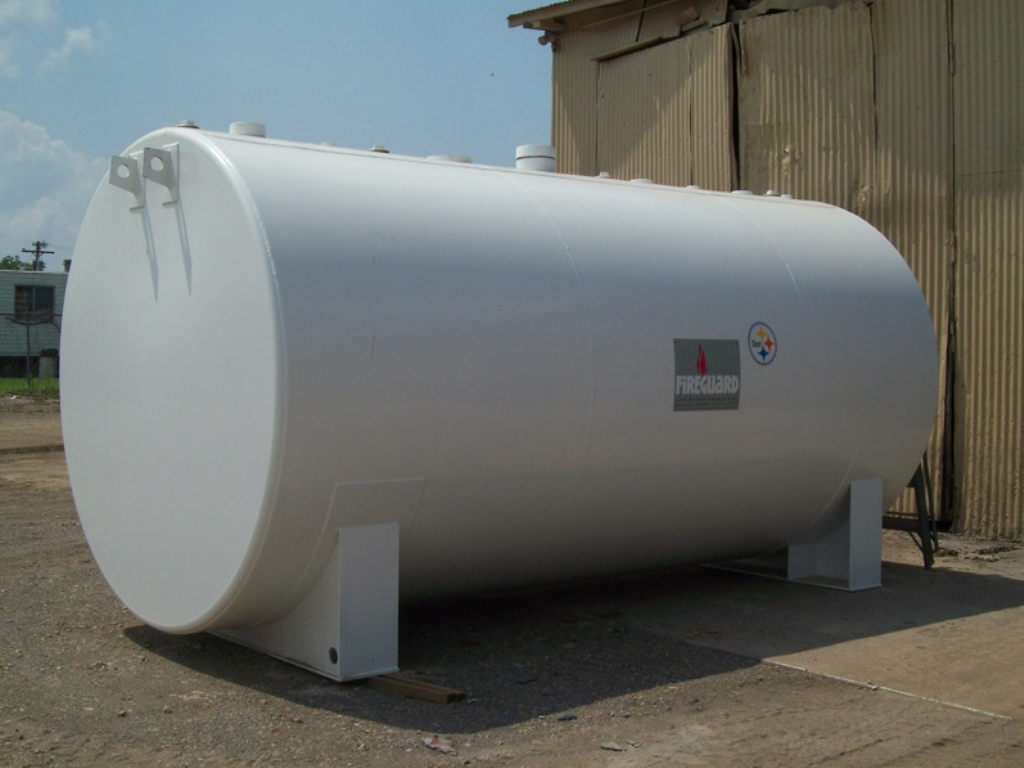 550 Gallon Newberry Dual Wall Fireguard Cylindrical Saddle Tank (SKU: NB00550FGD048)