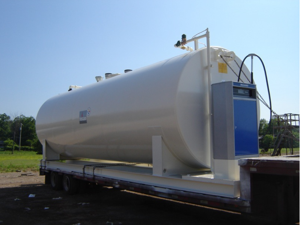 550 Gallon Newberry Dual Wall Fireguard Cylindrical Saddle Tank (SKU: NB00550FGD048)