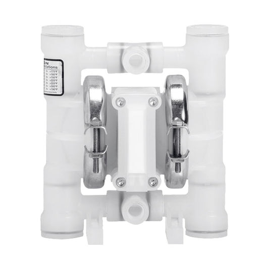 JDA Global NOMAD Pwr-Flo NPF07 1/4" Non-Metallic Rubber/TPE-Fitted Air-Operated Double Diaphragm Pump, Clamped - product photo