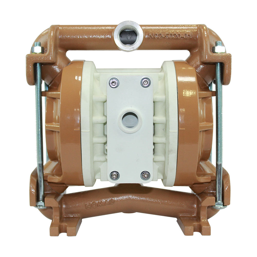 JDA Global NOMAD Pwr-Flo NPF25 1" Metallic PTFE-Fitted Air-Operated Double Diaphragm Pump, Bolted - product photo