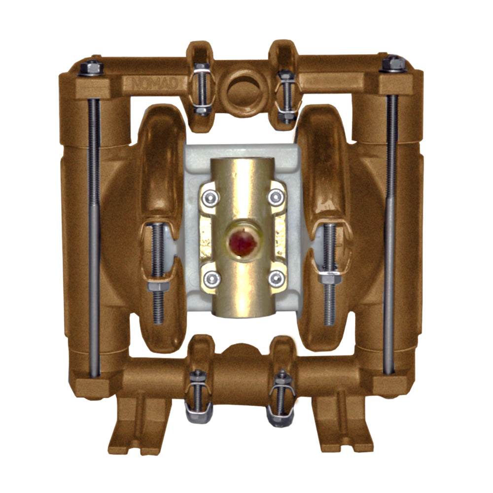 JDA Global NOMAD Trans-Flo Gold NTG15 1/2" Metallic Rubber/TPE-Fitted Air-Operated Double Diaphragm Pump, Clamped - product photo