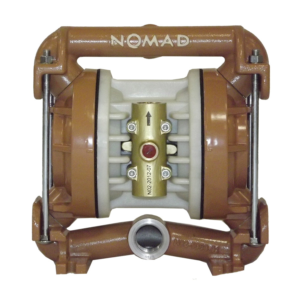 JDA Global NOMAD Trans-Flo Gold NTG25 1" Metallic PTFE-Fitted Air-Operated Double Diaphragm Pump, Bolted - product photo