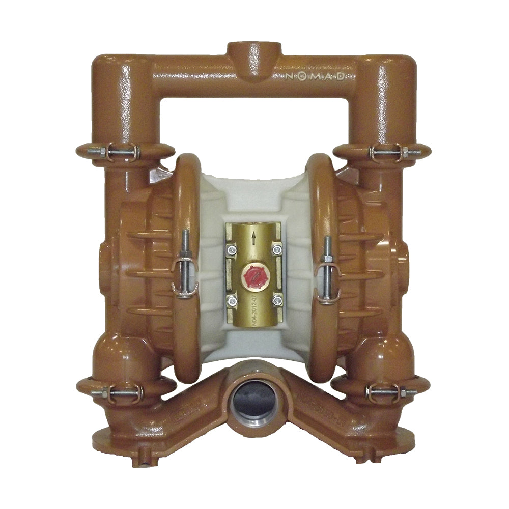 JDA Global NOMAD Trans-Flo Gold NTG40 1-1/2" Metallic PTFE-Fitted Air-Operated Double Diaphragm Pump, Clamped - product photo