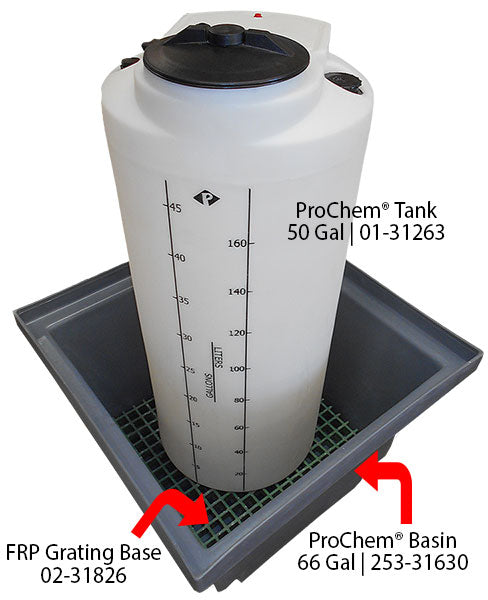 Peabody Engineering ProChem basin with FRP grating base - product photo
