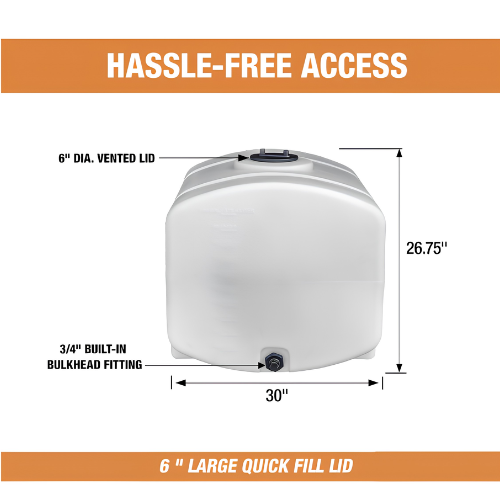 RomoTech 100 Gallon Square PCO Water Storage Tank with Legs – 82129269