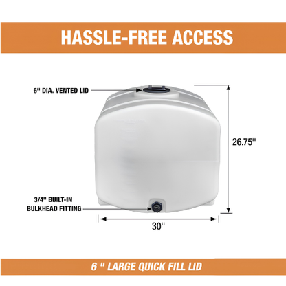 RomoTech 100 Gallon Square PCO Water Storage Tank with Legs – 82129269