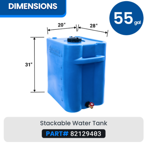 RomoTech 35 Gallon Stackable Potable Water Storage Tank – Aqua Blue – 82129393