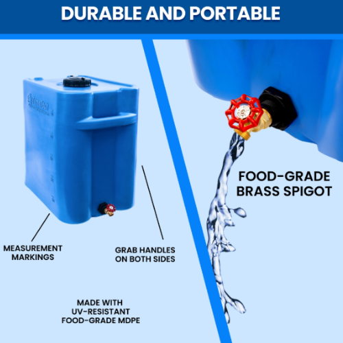 RomoTech 35 Gallon Stackable Potable Water Storage Tank – Aqua Blue – 82129393