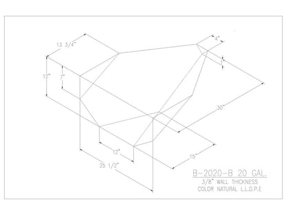 20 Gallon Boat Bow Water/Holding Tank - 2020-B - JMS