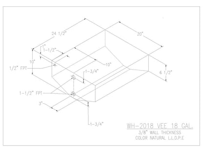 18 Gallon V-Shaped Boat Water/Holding Tank - 2018 - JMS