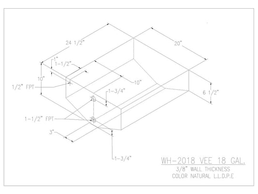 18 Gallon V-Shaped Boat Water/Holding Tank - 2018 - JMS