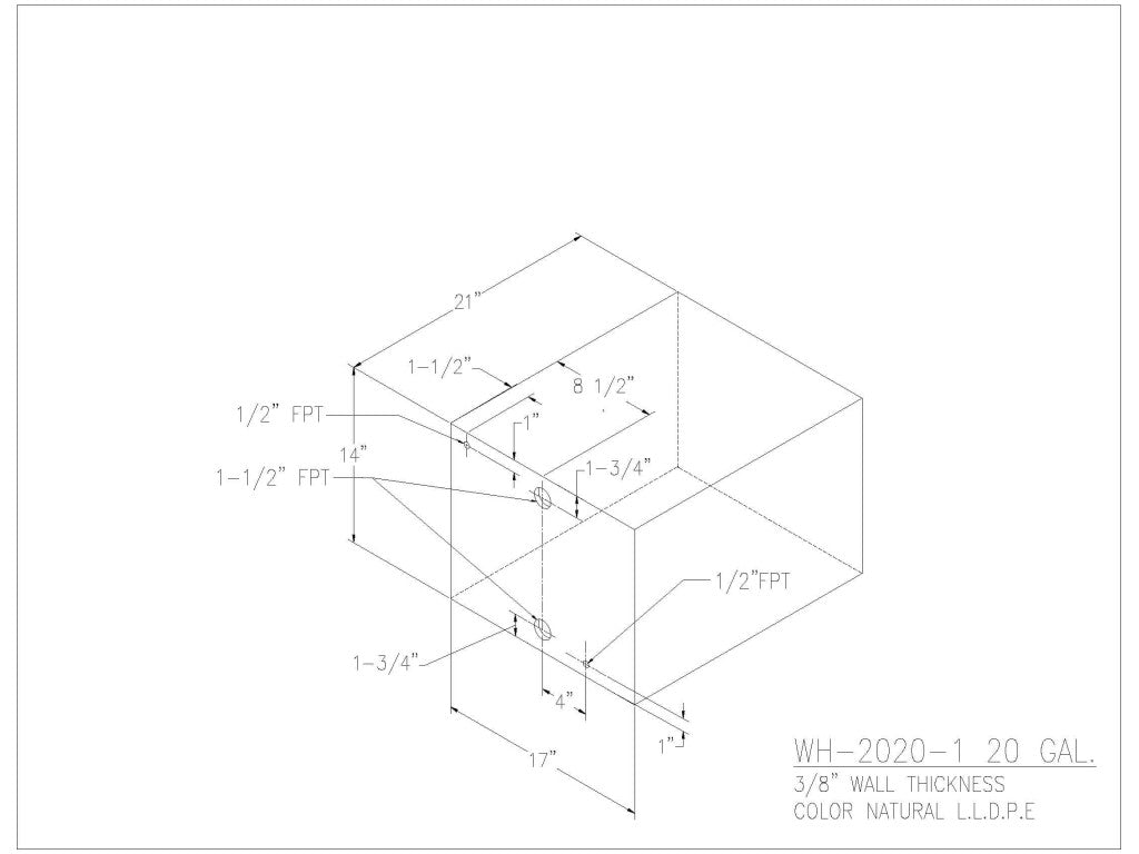 20 Gallon Water/Holding Tank - 2020-1 - JMS