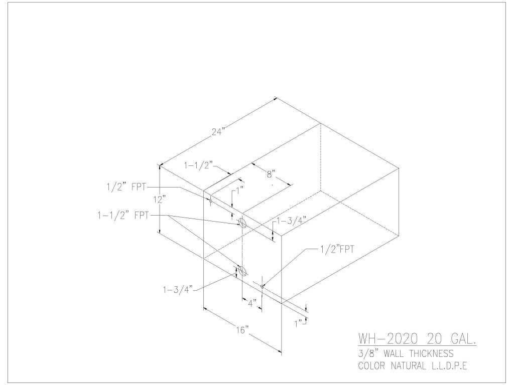 20 Gallon Water/Holding Tank - 2020 - JMS