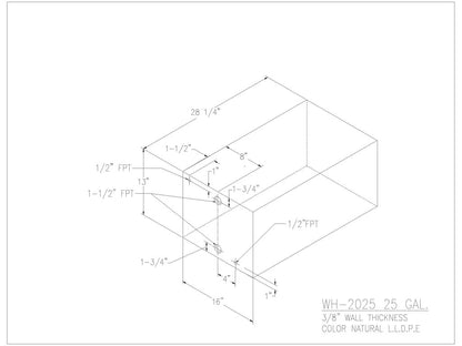 25 Gallon Water/Holding Tank - 2025 - JMS