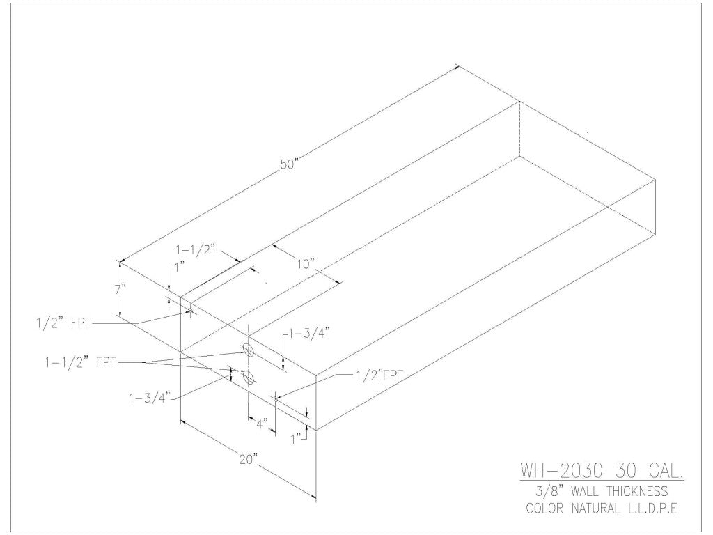 30 Gallon Water/Holding Tank - 2030 - JMS