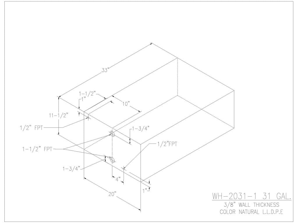 31 Gallon Water/Holding Tank - 2031 -1- JMS