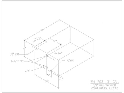 31 Gallon Water/Holding Tank - 2031 - JMS